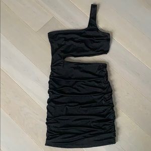 Black dress one shoulder with cut out - 2 piece